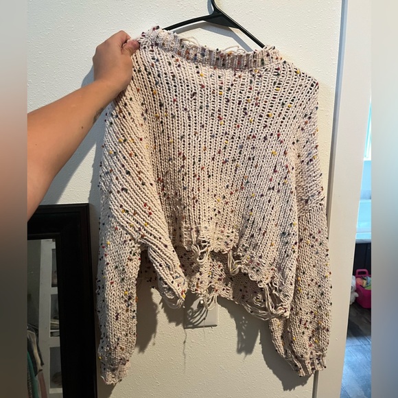 Cropped Confetti Sweater - Picture 2 of 2
